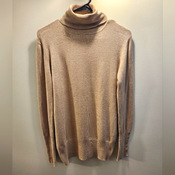 ZARA Size L Turtle-Neck Ivory, Women's Top, Long Sleeve Pullover - Picture 1 of 6